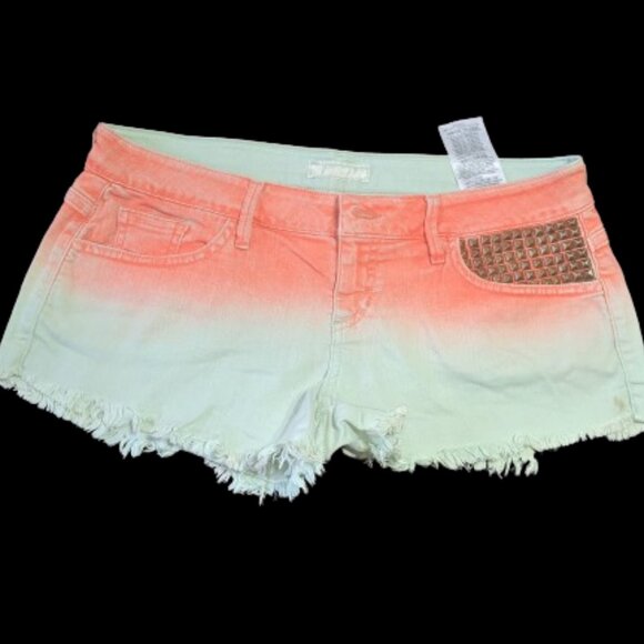 GUESS  Pink White Low Waist Low Rise Denim Shorts Size 28 NEW NWT - Picture 2 of 4